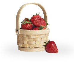 basket with strawberries